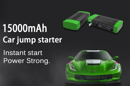 1100A Peak Portable Car Jump Starter, 15000mAh Car Battery Jumper Starter, Auto Battery Booster Pack